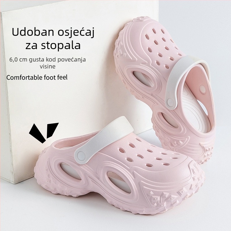 Ženske hole shoes s jednim kaišem, EVA gornji dio i EVA đon, zatvorenim prstima, debela potplata za povećanje visine