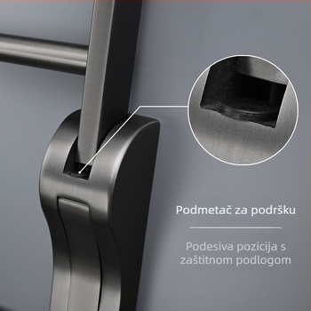 Nosač za ručnike od nehrđajućeg čelika 304, sklopivi za kupaonicu, dvoetažni, nosivost 10 kg, okretan, otporan na koroziju, perforirano montiranje