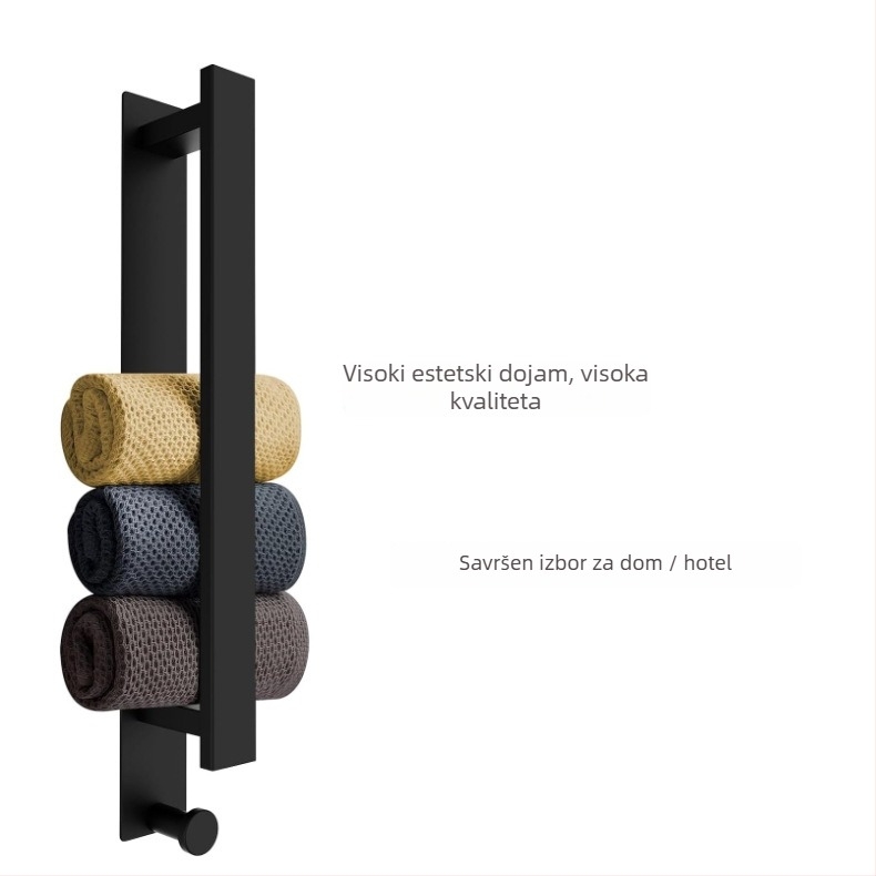 Držač za ručnike od nehrđajućeg čelika, samolepljiv, bez bušenja, za kupaonicu, nosivost 5 kg, 1 sloj, moderni minimalistički stil