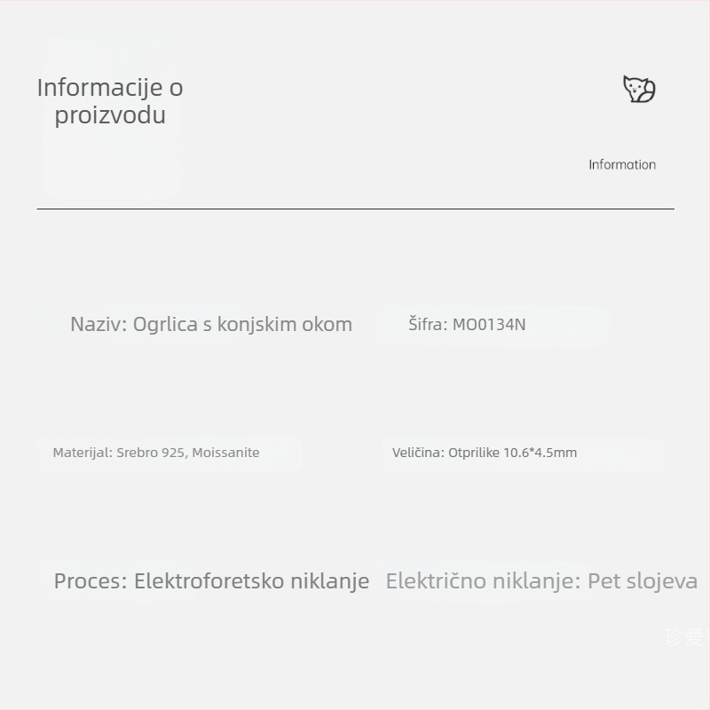 Ogrlica od srebra 925 s moissanitom u obliku konjskog oka, kapljični privjesak, križasti lanac, slojeviti dizajn