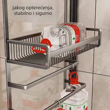 Držač za ručnike od svemirskog aluminija, lakirani završni sloj, 3 razine, nosivost 15 kg, bez bušenja, kupaonica