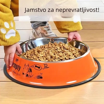 Posuda za kućne ljubimce od nehrđajućeg čelika s dizajnom protiv prosipanja, za pse i mačke, bez brenda, ručno hranjenje