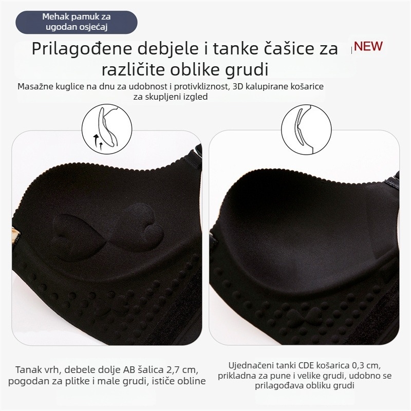 Leopard uzorak grudnjaka s prednjim kopčanjem, push-up, košarice 3/4, tanke oblikovane košarice, prozračan materijal od nylona i spandeksa