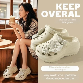 Sandale za plažu s rupicama, EVA gornji dio i EVA potplat, debeli potplat ≥ 3 cm, unisex, svakodnevna ljetna obuća
