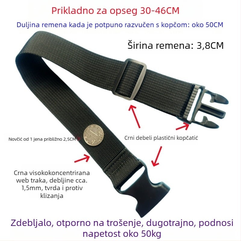 Kaiš za prtljagu s kopčom – ojačani remen za pakiranje i produženje kofera, 1000D polipropilen, jesen 2024