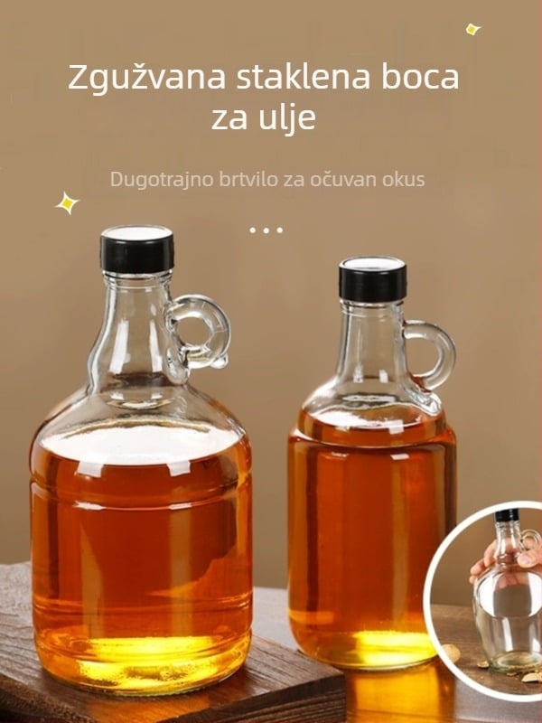 Staklena boca za ulje sa zatvaračem, hrana siguronosti, za sezamovo ulje i čajno ulje, automatsko otvaranje i zatvaranje