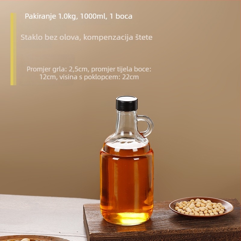 Staklena boca za ulje sa zatvaračem, hrana siguronosti, za sezamovo ulje i čajno ulje, automatsko otvaranje i zatvaranje