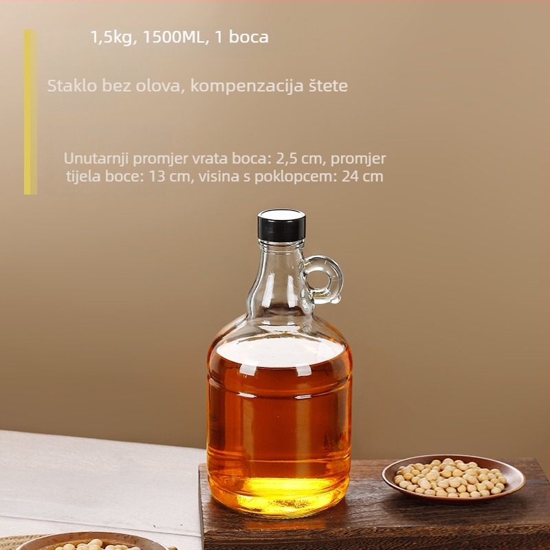 Staklena boca za ulje sa zatvaračem, hrana siguronosti, za sezamovo ulje i čajno ulje, automatsko otvaranje i zatvaranje
