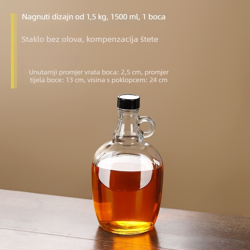 Staklena boca za ulje sa zatvaračem, hrana siguronosti, za sezamovo ulje i čajno ulje, automatsko otvaranje i zatvaranje