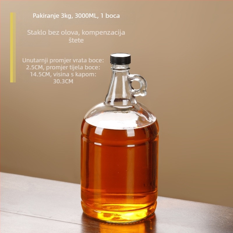 Staklena boca za ulje sa zatvaračem, hrana siguronosti, za sezamovo ulje i čajno ulje, automatsko otvaranje i zatvaranje