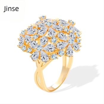 Bakreni prsten s oblikom cvijeta, elektroplatirani završetak, brend Brocade, podrijetlo Yiwu