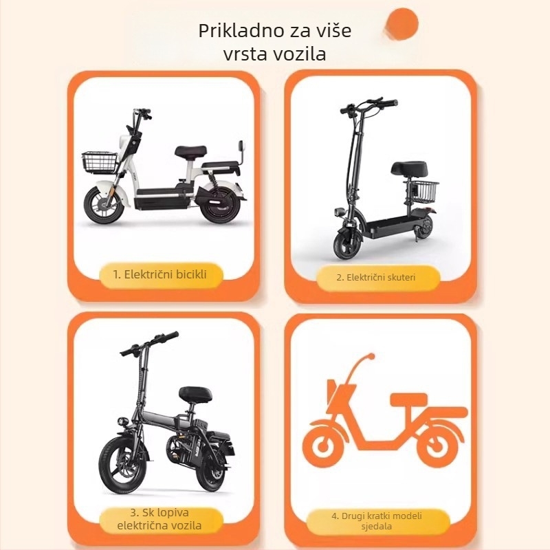 Navlaka za sjedalo električnog bicikla – otporna na sunčevu svjetlost i kišu, mekani PU jastuk – kompatibilno s električnim biciklima Aima i Yade