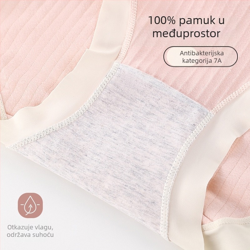 Trudničke gaćice s visokim strukom, pamuk, podrška trbuhu, prozračnje, antibakterijske, 95-100% pamuk