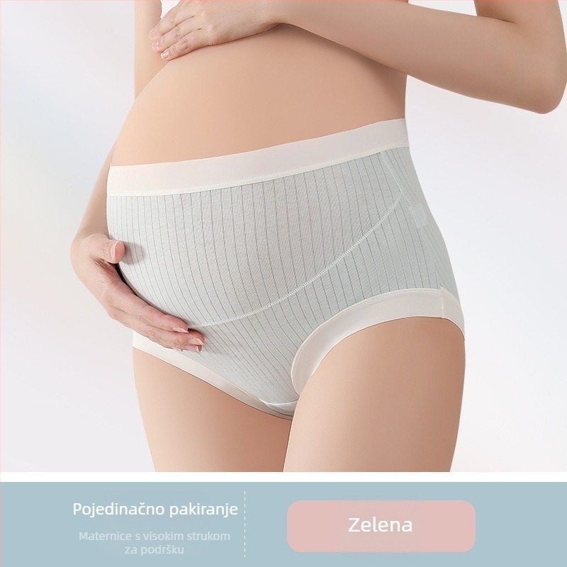 Trudničke gaćice s visokim strukom, pamuk, podrška trbuhu, prozračnje, antibakterijske, 95-100% pamuk
