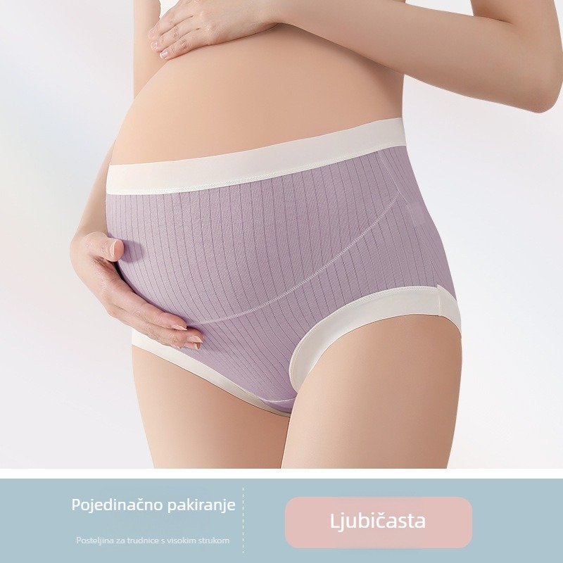 Trudničke gaćice s visokim strukom, pamuk, podrška trbuhu, prozračnje, antibakterijske, 95-100% pamuk