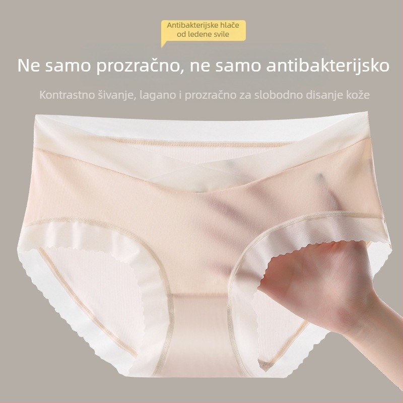 Trudničke gaćice od najlona s pamukom u prednjem klinu, niska linija, prozračne, podrška za trbuh, za trudnoću od ranog do kasnog razdoblja