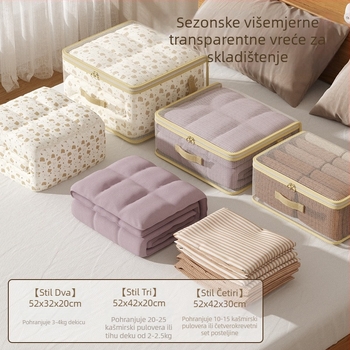Prozirna PVC skladišna torba, sklopiva kubičnog oblika – četverodijelni organizator za garderobu, putovanja, spavaću sobu i dnevnu sobu