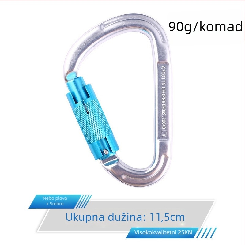 Karbiner s brzom otpuštanja, automatsko zaključavanje, aluminijska legura, 25 kN, marka Q&C, paket 100 kom