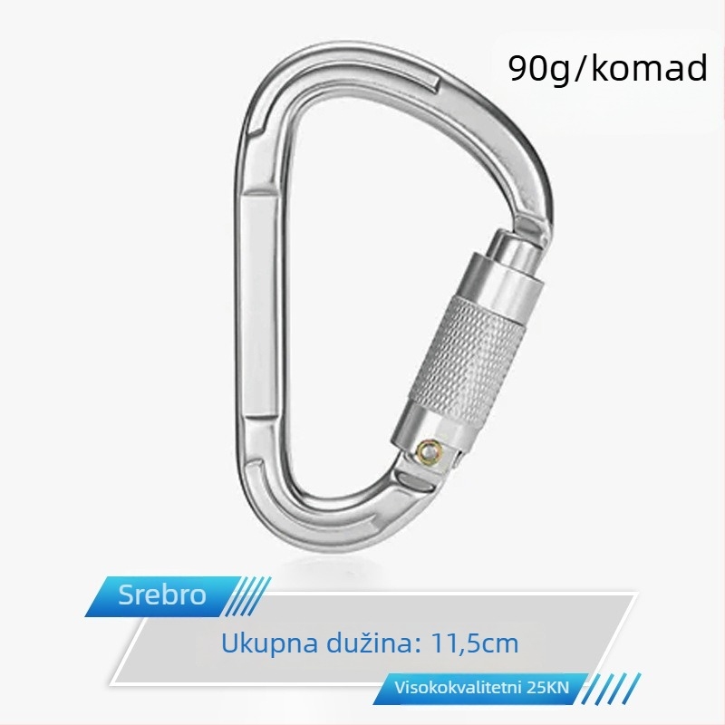 Karbiner s brzom otpuštanja, automatsko zaključavanje, aluminijska legura, 25 kN, marka Q&C, paket 100 kom