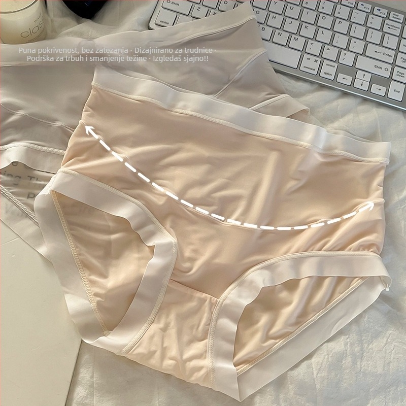 Trudničko donje rublje, Ice Silk tkanina (80-90% najlon), visok struk, prozračno, podstava u preponama 100% pamuk