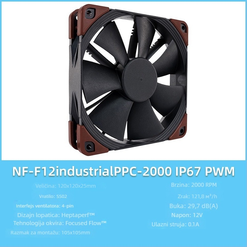 Owl F12/P12 serija PC kućište ventilator, PWM inteligentna kontrola temperature, 5V, 1500 RPM, ležaj SSO2