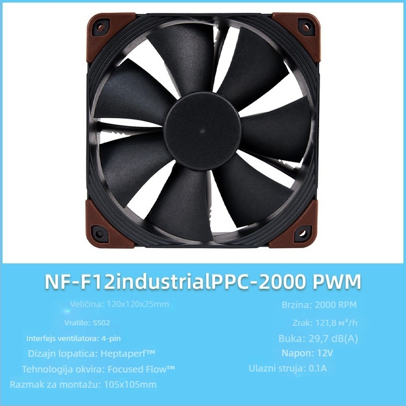 Owl F12/P12 serija PC kućište ventilator, PWM inteligentna kontrola temperature, 5V, 1500 RPM, ležaj SSO2