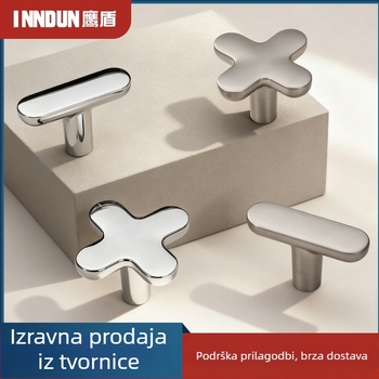Ručka za ladicu | Moderan minimalistički stil, cinkov legura, lijevanje pod tlakom, oblik šipke, podešivi razmak rupa, model 2519