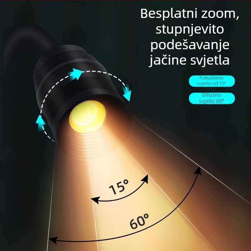 Akvarijski reflektor s promjenjivim intenzitetom i prilagodljivim fokusom, 10W, aluminijska legura, 300 g