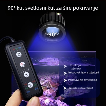 Lampa za koralni akvarij s dubokim morskim spektrom, UV-aktivirani fluorescentski protein, 12W aluminijska legura, pametna funkcija