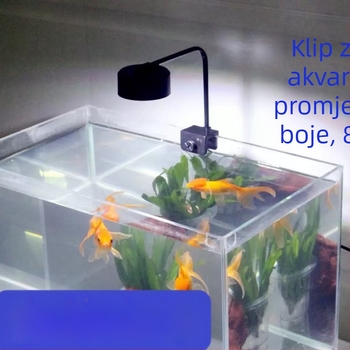 LED klips svjetlo za akvarij, USB napajanje, svjetlo za vodene biljke, 8W, 170 g, podesiva jačina svjetla