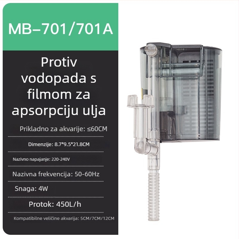 Pumpa za filtriranje akvarija – tri u jednom, potopna, vanjski vodopad, tiho djelovanje