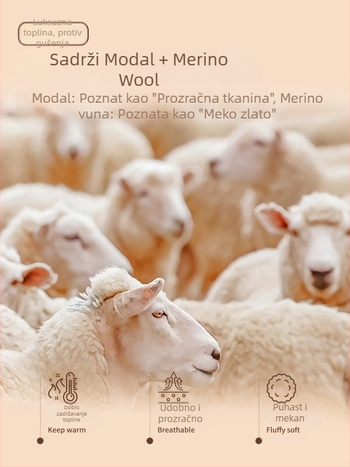 Muški kardigan od vune i modalne smjese, okrugli izrez, dugi rukavi, slobodan kroj