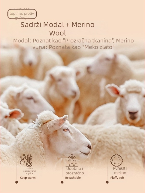 Muški kardigan od vune i modalne smjese, okrugli izrez, dugi rukavi, slobodan kroj