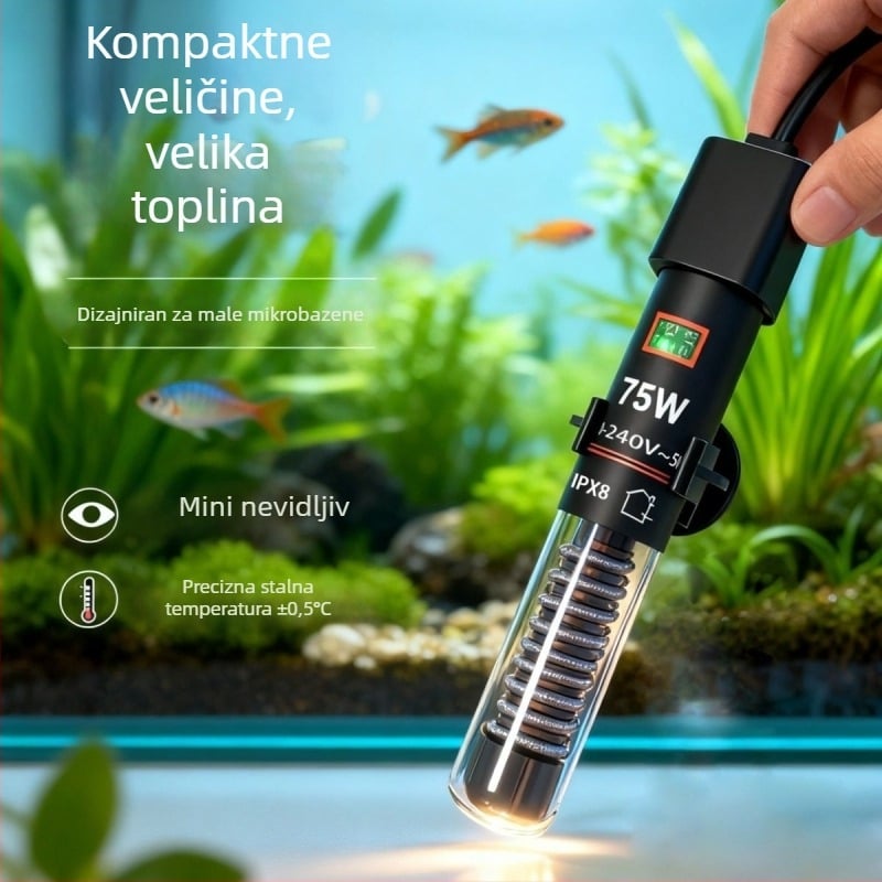 Akvarijska grijaća šipka, automatska konstantna temperatura, staklena kućišta, 25W/50W