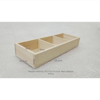 Drvena kutija za pohranu s višestrukim mrežicama, kvadratni pretinci, za stolnu upotrebu, kapacitet 18 L, prilagodljiva, moguć montirati u auto