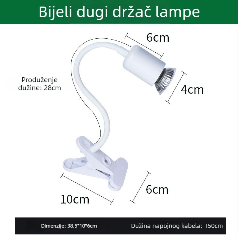 3-u-1 UVB svjetiljka za Kornjače i gmazove u terariju – ABS materijal, 25W, grijanje i sterilizacija, svjetiljka sa stegom