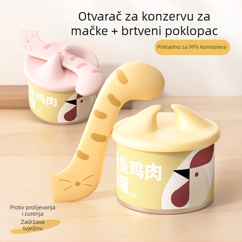 Poklopac za konzerve za kućne ljubimce s ugrađenom žlicom, materijal: TPE, marka Seven oh, pakiranje: kutija 400
