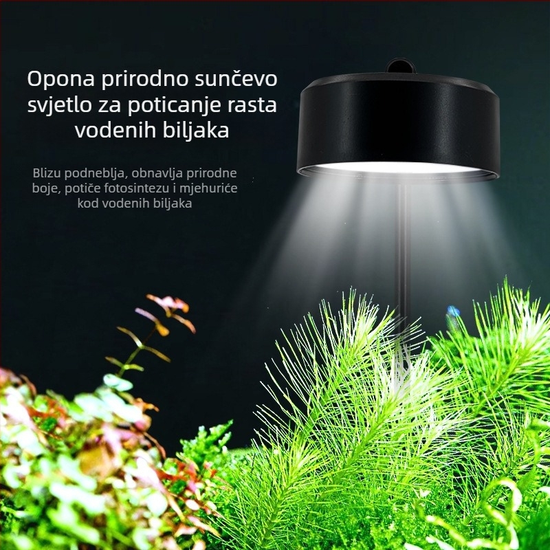 LED USB klips lampica za akvarij — stolna upotreba, ABS + metalni zavoj, 8W LED rasvjeta