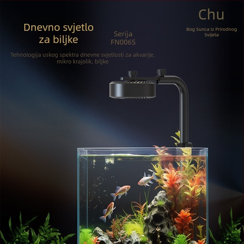 LED rasvjeta za akvarij s vodnim biljkama — potpuno spektrum, 10W, aluminijska legura, vremenski tajmer
