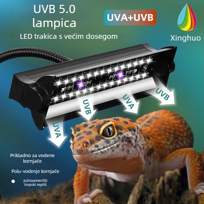 Starfire Lighting UVB/UVA LED svjetlo za reptile, duga cijev, potpuno spektralno, kalcijski dodatak