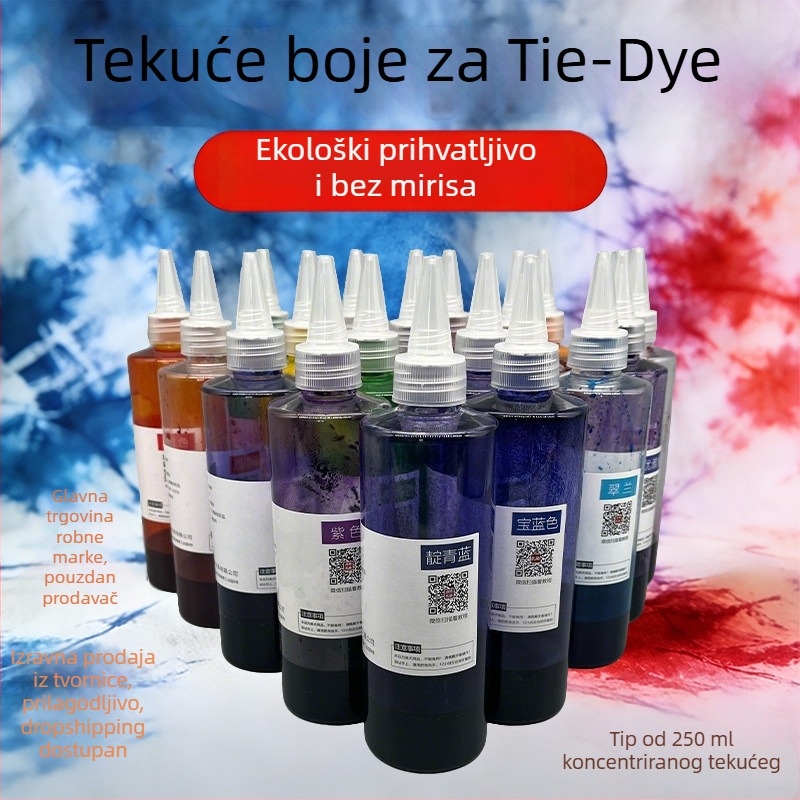 Tie-Dye DIY Set za Djecu, Tekuće boje u staklenkama s mineralnim pigmentima, Bez kuhanja, Kapacitet 50, Marka Tips