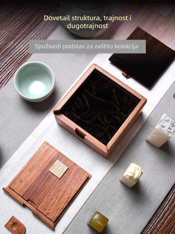 Mehanička kutija za nakit s mortise-and-tenon konstrukcijom, prirodno drvo, skladištenje nakita