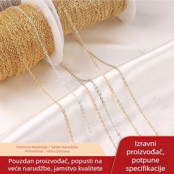 Zlatom napunjena lančić s kuglicama, tanki plosnati O-spoj, 14K/18K zlato napunjeno, bakreno jezgro, elektroplatiranje za DIY nakita