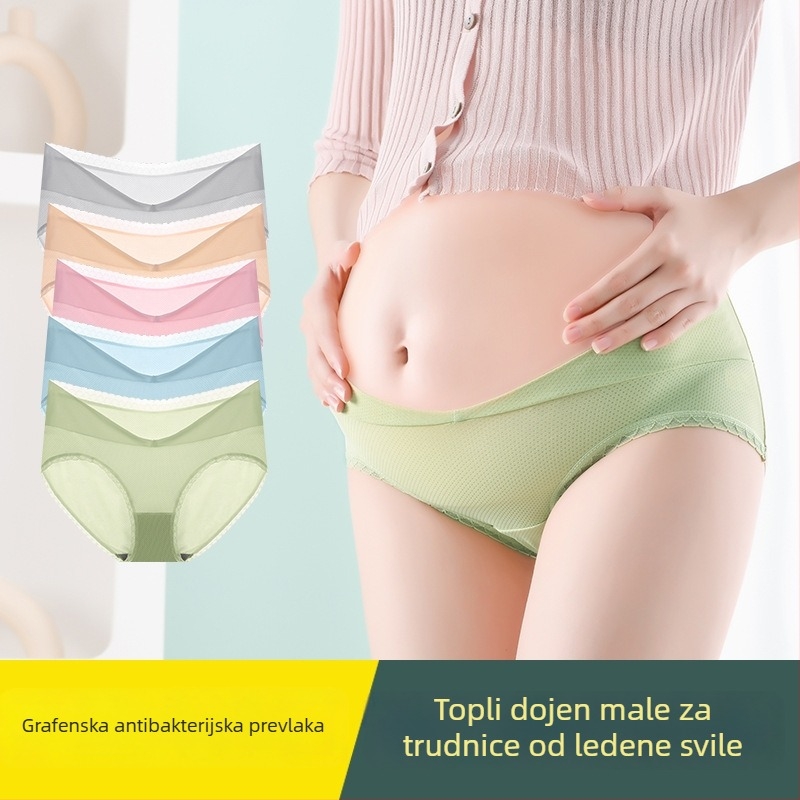 Yashuti trudničko donje rublje, Ice Silk tkanina, niska struk, prozračan, podrška trbuhu
