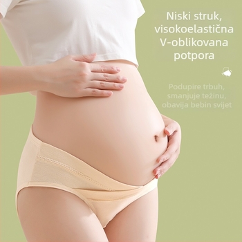 Trudničko donje rublje, niski struk, potpora trbuha, 95–100% pamuk, prozračne gaćice, za sve sezone