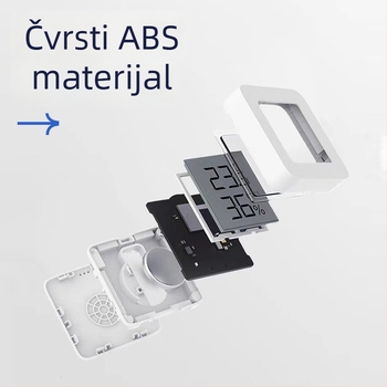 Akvariumski termometar, vodootporan, visoka preciznost, dvostruki digitalni zaslon, zidni, vanjski senzor za temperaturu i vlagu