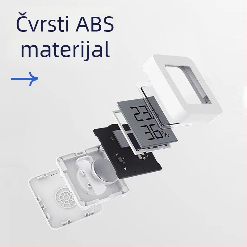 Akvariumski termometar, vodootporan, visoka preciznost, dvostruki digitalni zaslon, zidni, vanjski senzor za temperaturu i vlagu