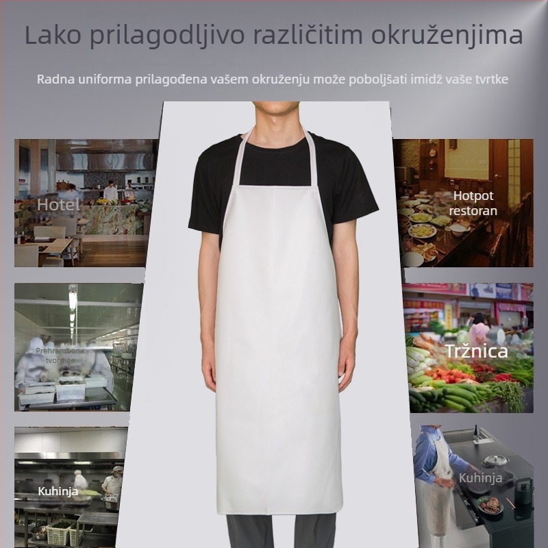 PU kožna pregača – vodootporna, otporna na ulje, bez rukava, za catering i kuhinju
