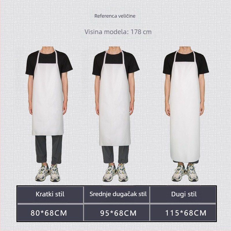PU kožna pregača – vodootporna, otporna na ulje, bez rukava, za catering i kuhinju