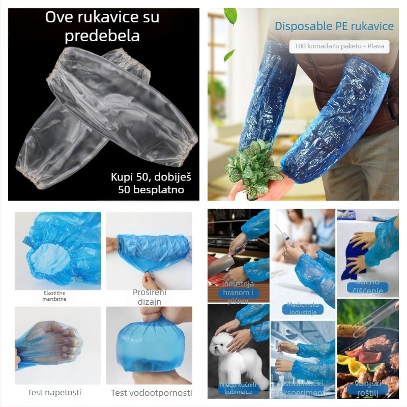 Jednokratni plastični rukavi – vodonepropusni, otporni na masnoće i habanje, za kuhinju